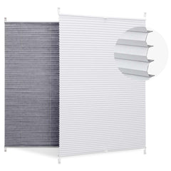 Sekey Plissee ohne Bohren – Verdunkelungsplissee mit glatter, sichtlochfreier Vorderseite, flexibel von oben & unten verstellbar