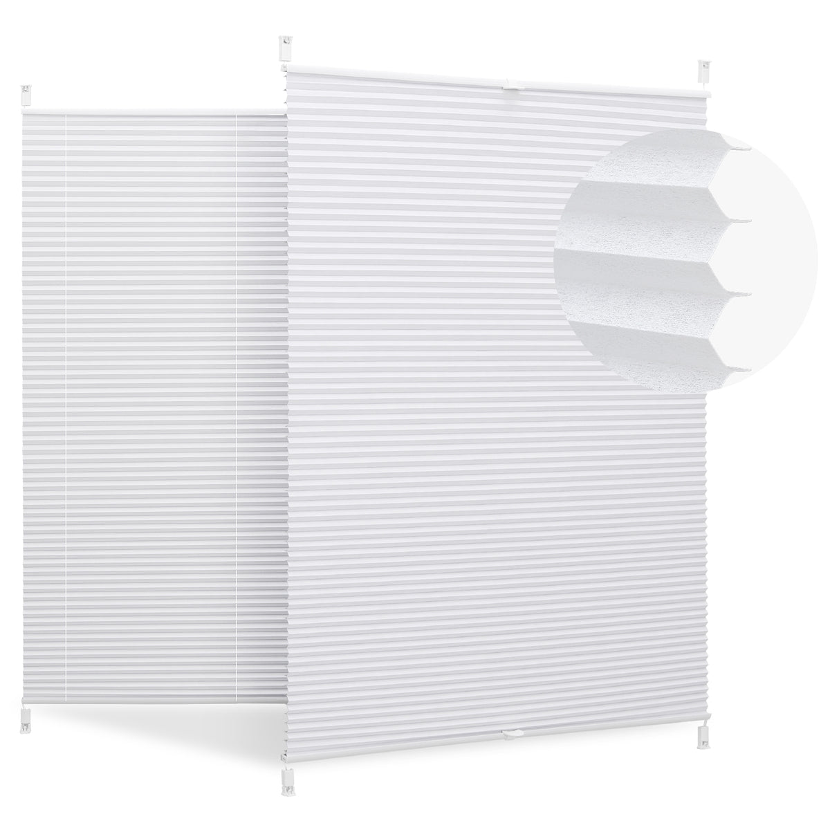 Sekey Plissee ohne Bohren – Blickdichtes Lichtschutz-Plissee mit glatter, sichtlochfreier Vorderseite