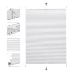 Sekey Plissee ohne Bohren – Blickdichtes Lichtschutz-Plissee mit glatter, sichtlochfreier Vorderseite