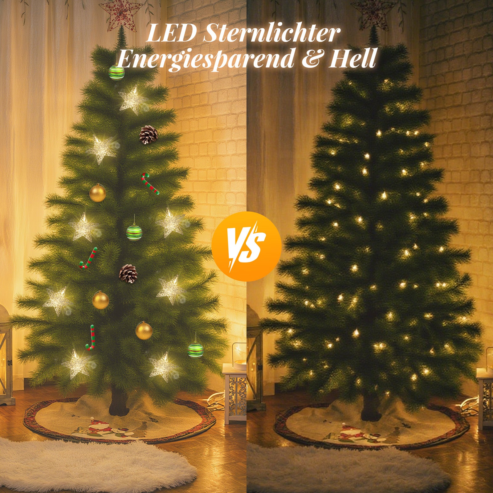 SALCAR LED-Sterne 3er-Set Ø15 cm – Warmweiße Fensterdeko mit Netzstecker & Timer, Superhelle LEDs, Weihnachtsdeko für Innen & Außen