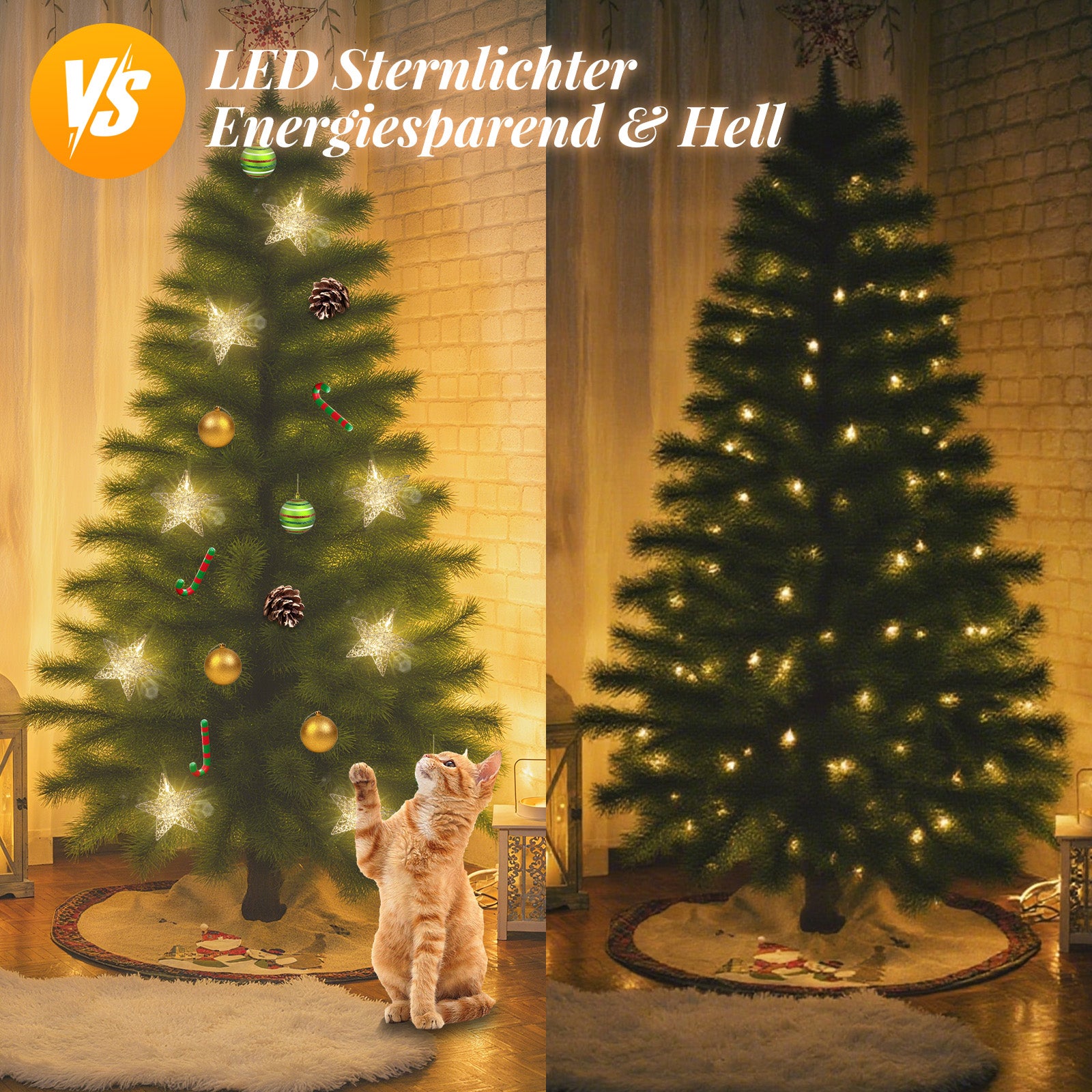 SALCAR LED-Sterne 3er-Set Ø15 cm – Warmweiße Fensterdeko mit Netzstecker & Timer, Superhelle LEDs, Weihnachtsdeko für Innen & Außen