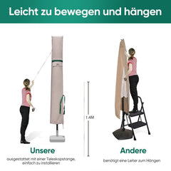 Sekey 220 x 30/50 cm protective cover for 400 cm parasol, made of polyester fabric