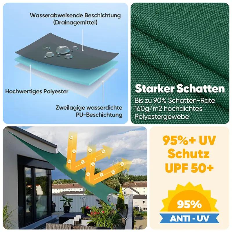 bestes material für sonnensegel Hochwertiges Sonnensegel Polyester – UV-Schutz, wasserabweisend, langlebig – sekeymall