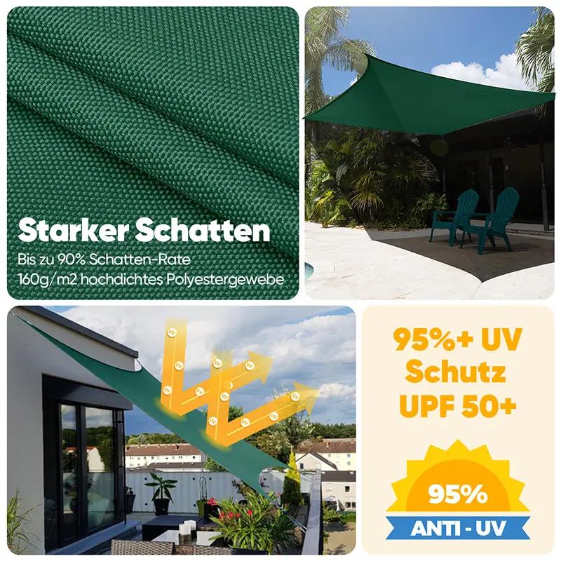 High-quality polyester sun sail – UV protection, water-repellent, durable – sekeymall