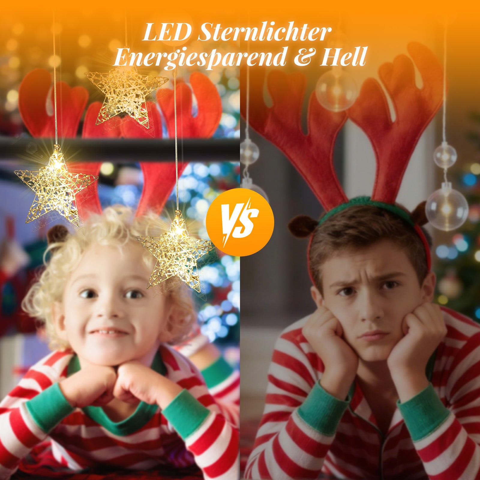 SALCAR LED-Stern Ø15 cm – Warmweiße Fensterdeko, Batteriebetrieben, Mit Saugnapf, Kabellos & Flexibel, Perfekte Weihnachts- und Partystimmung