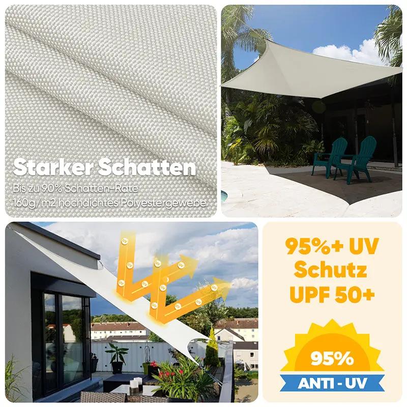 High-quality polyester sun sail – UV protection, water-repellent, durable – sekeymall