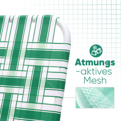 Sekey Faltbarer Campingstuhl mit Teakholz-Armlehnen – Bequemer Strand- & Gartenstuhl, atmungsaktiv & tragbar Sekey