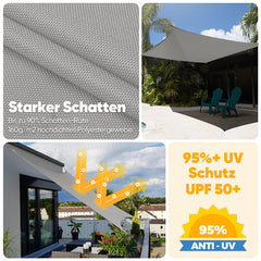 Sekey Sun Shade Sail with Kit PES Sun Protection Sail Waterproof 