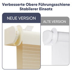 Sekey Doppelrollo Duo Rollo Klemmfix ohne Bohren Zweifarbiges Zebra Rollo in Hellbraun & Dunkelbraun mit extra breiten Stoffbahnen