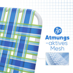 Sekey Faltbarer Campingstuhl mit Teakholz-Armlehnen – Bequemer Strand- & Gartenstuhl, atmungsaktiv & tragbar Sekey