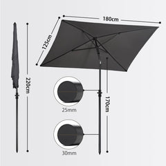 Sekey 180 x 125 cm Balkonschirm Rechteckig mit Schutzhülle, Sonnenschutz UV50+ Sekey