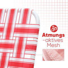 Sekey Faltbarer Campingstuhl mit Teakholz-Armlehnen – Bequemer Strand- & Gartenstuhl, atmungsaktiv & tragbar Sekey