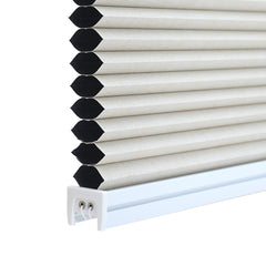 Sekey Wabenplissee ohne Bohren 100 % Verdunkelung, blickdichtes Klemmfix Plissee in Textiloptik, Beige