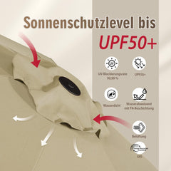 Sekey Sonnenschirm 400 x 220 cm Doppel Sonnenschirm mit Ständer Doppelsonnenschirm Garten Sekey