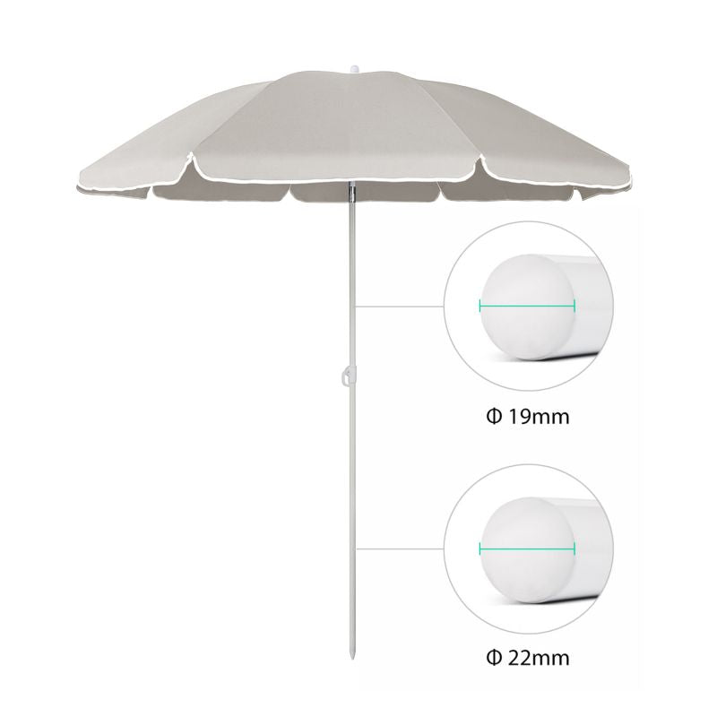 Sekey ∅ 160 cm beach umbrella with protective cover, sun protection UV25+