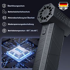 Salcar Elektrischer Air Duster X3 mit 130.000 U/min – Tragbares & Wiederaufladbares Staubgebläse mit 3 Stufen, Turbotaste & Super-Power für PC, Auto & Haushalt Salcar
