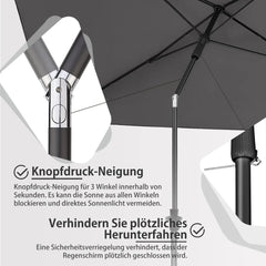 Sekey 180 x 125 cm Balkonschirm Rechteckig mit Schutzhülle, Sonnenschutz UV50+ Sekey