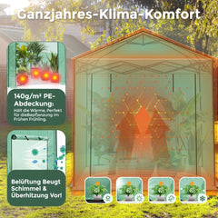 Sekey Pop-Up Foil Greenhouse 240×240×180 cm – Large greenhouse with one-touch system for quick assembly in the garden