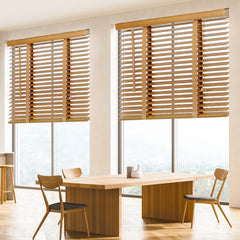 Sekey Jalousie aus Echtholz- Eichenfarbe - 50 mm Lamellen mit natürlicher Holzoptik Sekey