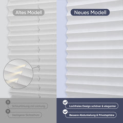 Sekey Plissee ohne Bohren – Blickdichtes Lichtschutz-Plissee mit glatter, sichtlochfreier Vorderseite