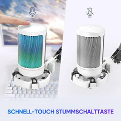 Fifine USB Kondensator Mikrofon mit Arm und Stummschalttaste, A6T Sekey