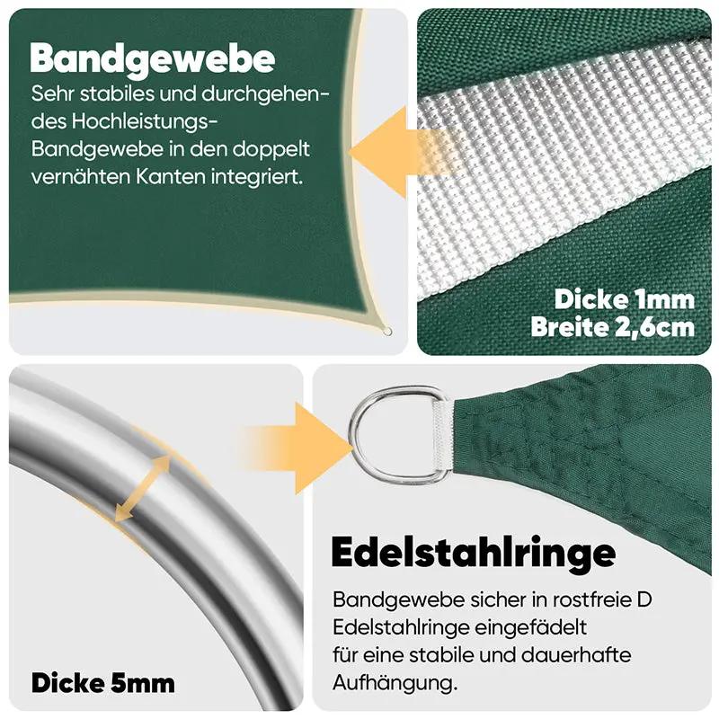 sekey sonnensegel wasserdicht Hochwertiges Sonnensegel Polyester – UV-Schutz, wasserabweisend, langlebig – sekeymall