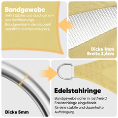 Sekey Sun Shade Sail with Kit PES Sun Protection Sail Waterproof 