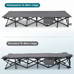 Salcar Klappbares Campingbett mit Matratze – 190 × 71 cm, 14 Standbeine, bis 250 kg, Gästebett & Feldbett