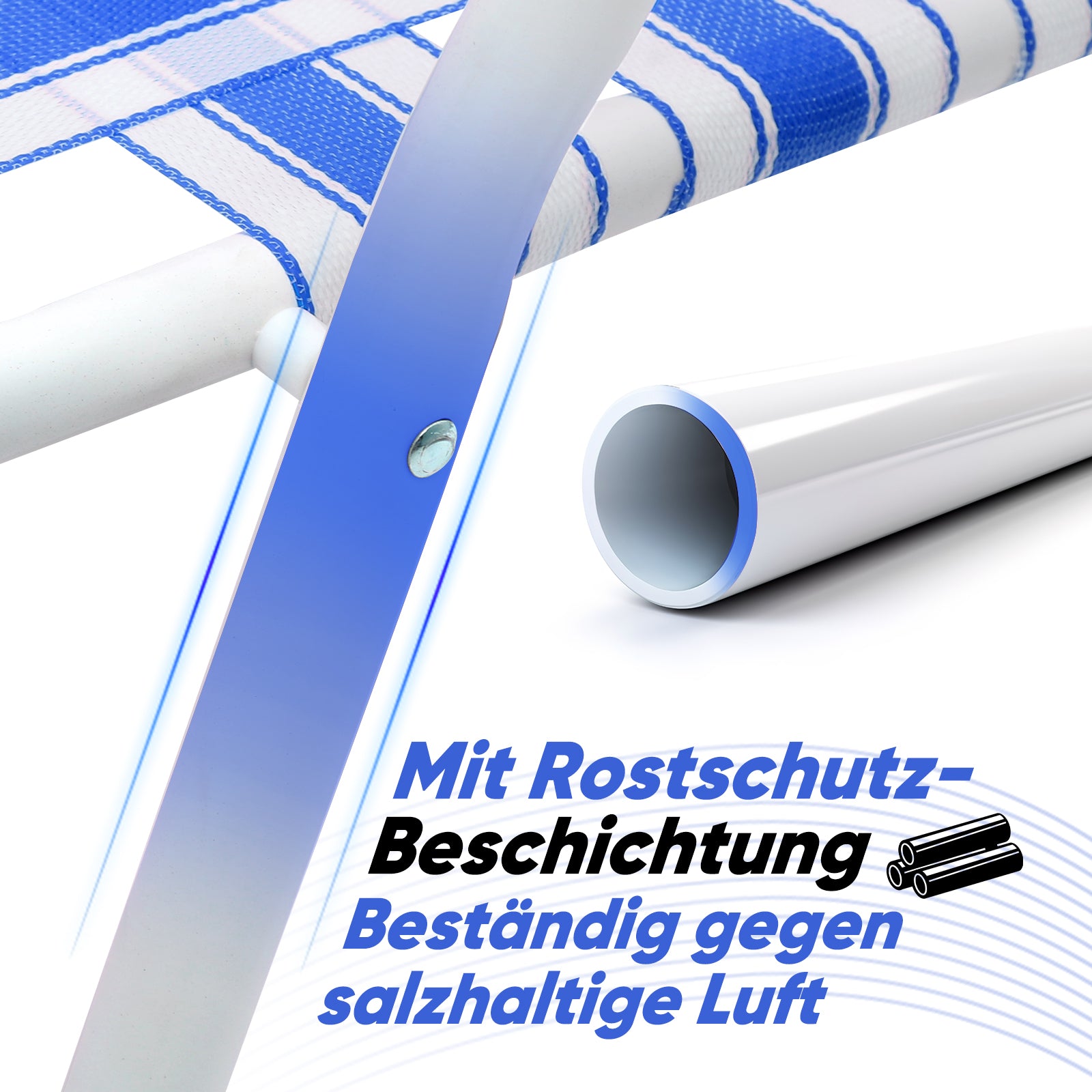 Faltbarer Campingstuhl mit Teakholz-Armlehnen – Bequemer Strand- & Gartenstuhl, atmungsaktiv & tragbar