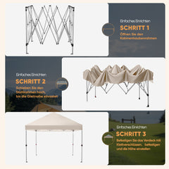 Sunula Pavillon 3x3m Wasserdicht & Stabil – Faltpavillon mit Verdickten Rohren, UV-Schutz & Tragetasche, für Garten, Camping & Veranstaltungen