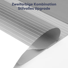 Sekey Doppelrollo Klemmfix ohne Bohren – Zweifarbiges Zebra-Rollo, Extra breite Stoffbahnen, Flexibler Sicht- & Sonnenschutz für Wohnzimmer, Schlafzimmer & Büro