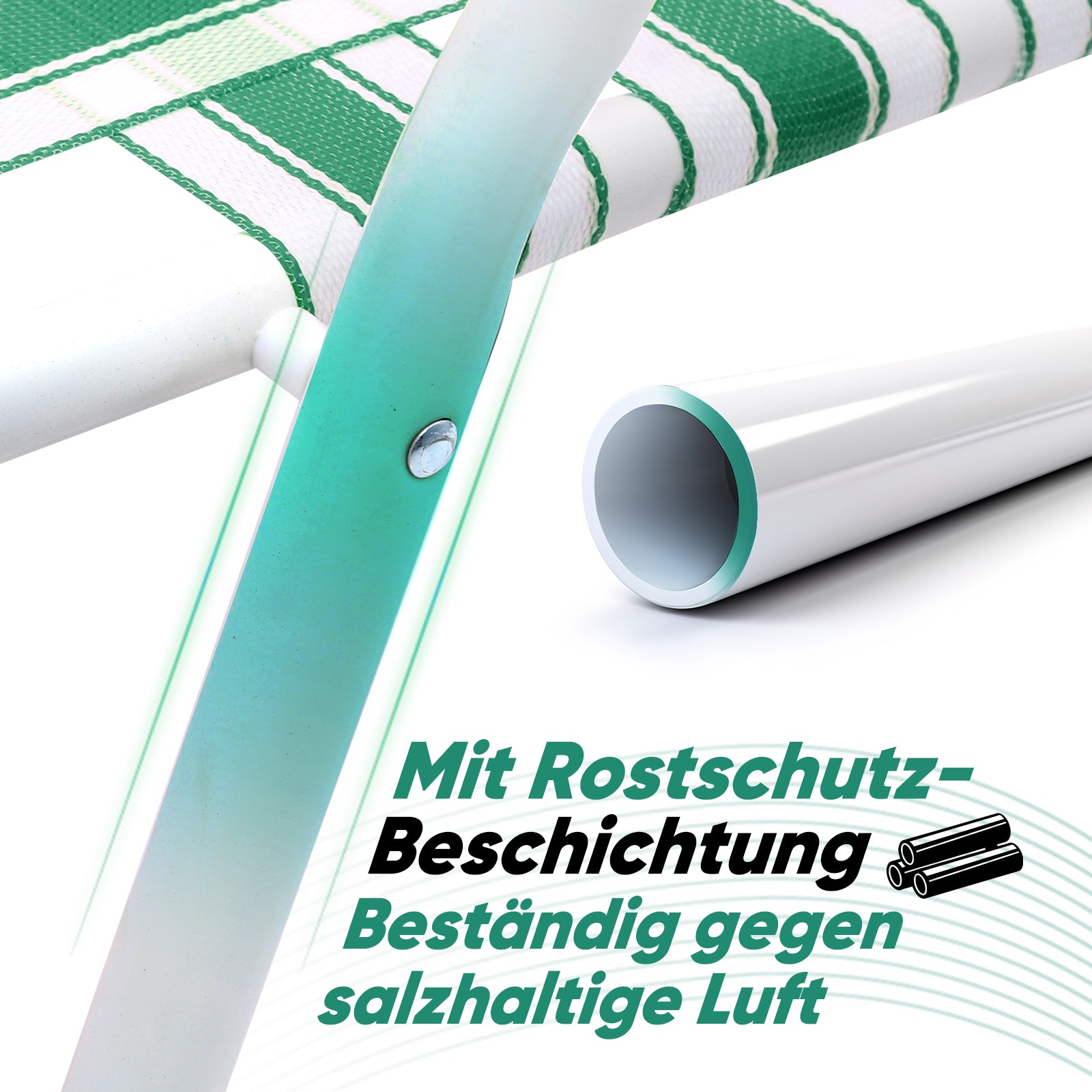 Faltbarer Campingstuhl mit Teakholz-Armlehnen – Bequemer Strand- & Gartenstuhl, atmungsaktiv & tragbar