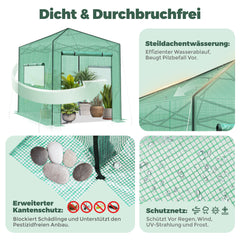 Sekey Pop-Up Foil Greenhouse 240×240×180 cm – Large greenhouse with one-touch system for quick assembly in the garden