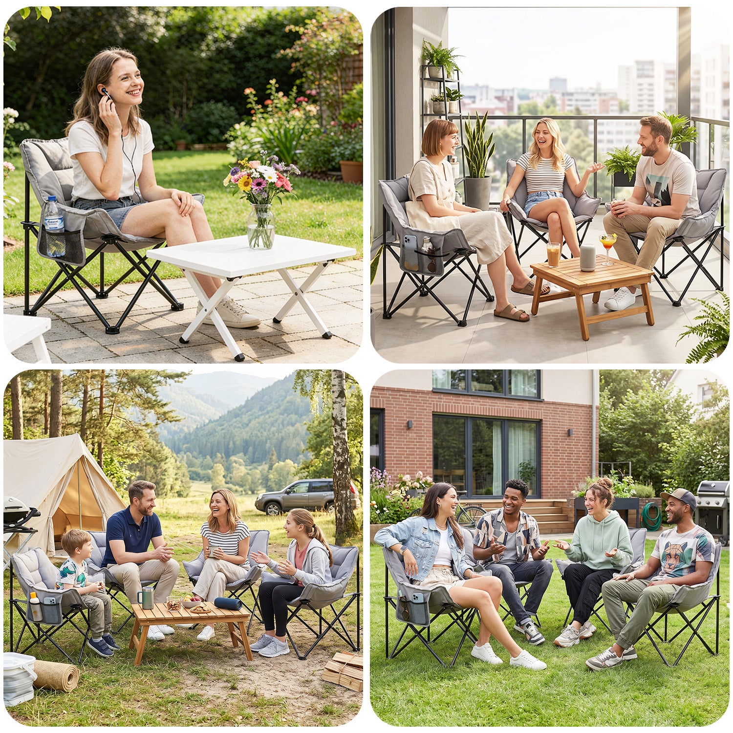 Sekey Campingstuhl faltbar Moonchair gepolstert – breiter Klappstuhl m – sekeymall