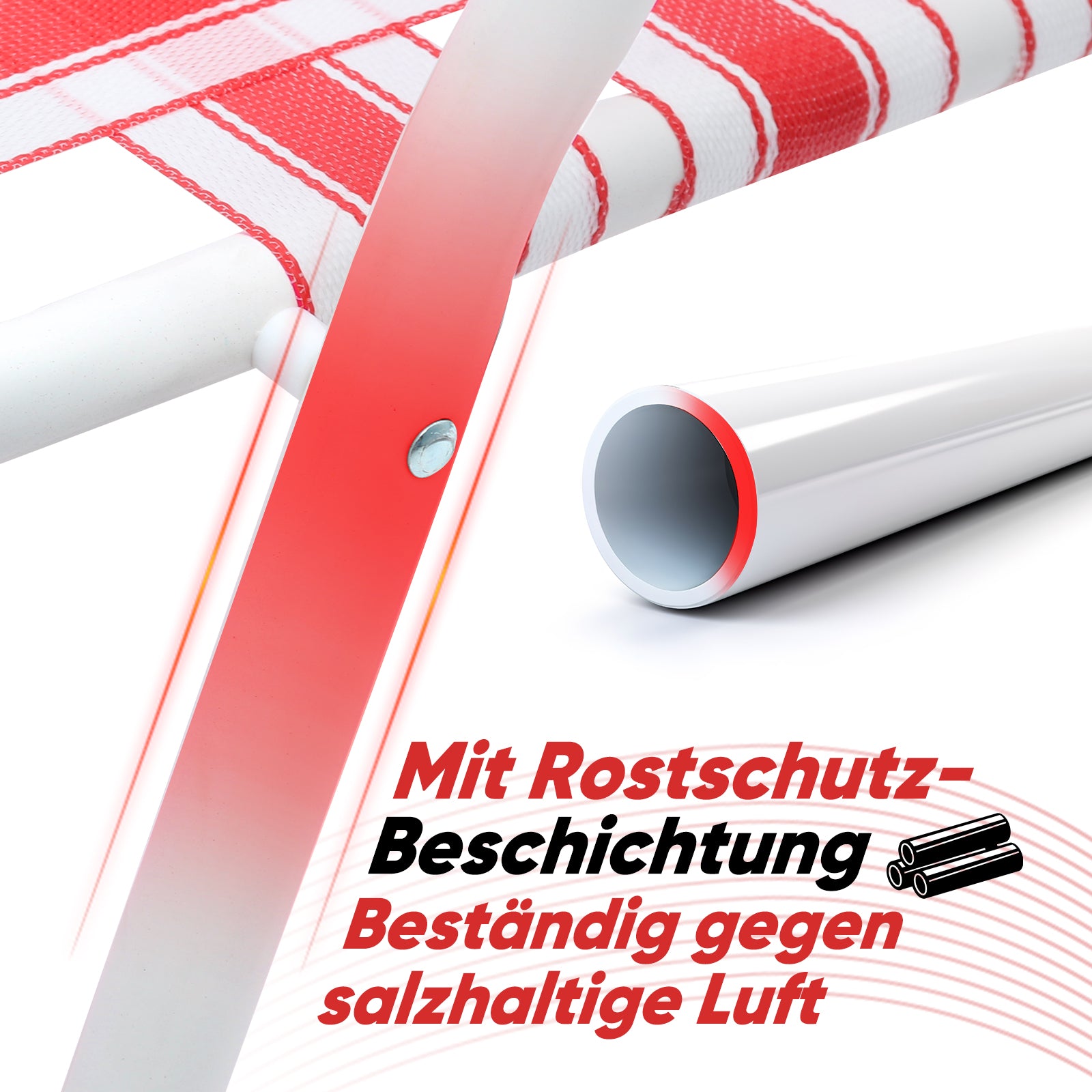 Faltbarer Campingstuhl mit Teakholz-Armlehnen – Bequemer Strand- & Gartenstuhl, atmungsaktiv & tragbar
