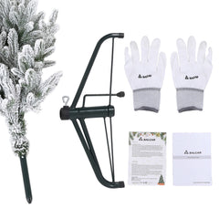Salcar Halb-Weihnachtsbaum mit Schnee 180/210 cm – Künstlicher Christbaum aus 100 % PE