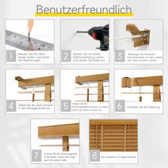 Sekey Jalousie aus Echtholz- Eichenfarbe - 50 mm Lamellen mit natürlicher Holzoptik Sekey