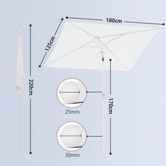 Sekey 180 x 125 cm Balkonschirm Rechteckig mit Schutzhülle, Sonnenschutz UV50+ Sekey