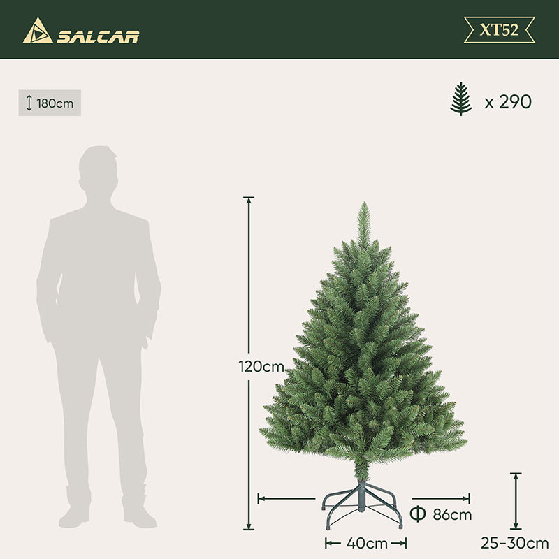 Salcar 120/150/180/210/240cm Künstlicher Weihnachtsbaum, mit 290/458/730/1066/1546 PVC-Nadeln