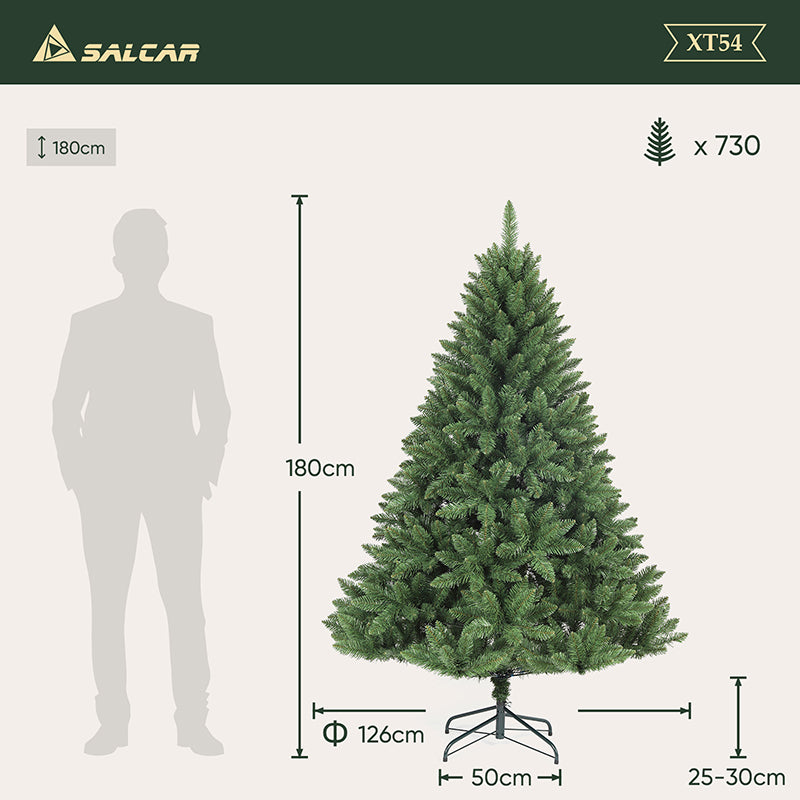 Salcar 120/150/180/210/240cm Künstlicher Weihnachtsbaum, mit 290/458/730/1066/1546 PVC-Nadeln