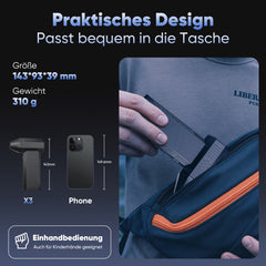 Salcar Elektrischer Air Duster X3 mit 130.000 U/min – Tragbares & Wiederaufladbares Staubgebläse mit 3 Stufen, Turbotaste & Super-Power für PC, Auto & Haushalt Salcar