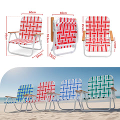 Sekey Faltbarer Campingstuhl mit Teakholz-Armlehnen – Bequemer Strand- & Gartenstuhl, atmungsaktiv & tragbar Sekey