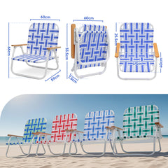 Sekey Faltbarer Campingstuhl mit Teakholz-Armlehnen – Bequemer Strand- & Gartenstuhl, atmungsaktiv & tragbar Sekey