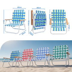 Sekey Faltbarer Campingstuhl mit Teakholz-Armlehnen – Bequemer Strand- & Gartenstuhl, atmungsaktiv & tragbar Sekey