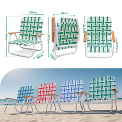 Sekey Faltbarer Campingstuhl mit Teakholz-Armlehnen – Bequemer Strand- & Gartenstuhl, atmungsaktiv & tragbar Sekey