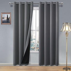 Sekey Verdunkelungsgardine mit Thermofunktion – Blickdichter Vorhang mit Ösen, 1-teilig, Dunkelgrau