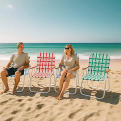 Sekey Faltbarer Campingstuhl mit Teakholz-Armlehnen – Bequemer Strand- & Gartenstuhl, atmungsaktiv & tragbar Sekey