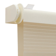 Sekey Doppelrollo Duo Rollo Klemmfix ohne Bohren Zweifarbiges Zebra Rollo in Hellbraun & Dunkelbraun mit extra breiten Stoffbahnen