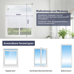 Sekey Plissee ohne Bohren – Blickdichtes Lichtschutz-Plissee mit glatter, sichtlochfreier Vorderseite