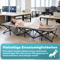 Sekey Klappbares Campingbett mit integrierter Matratze – 190 × 71 cm, 14 Standbeine, bis 250 kg, Gästebett & Feldbett